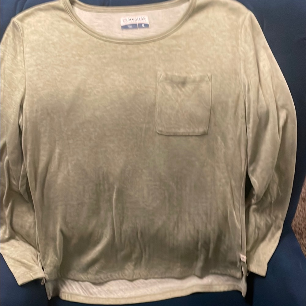 Soft Surroundings Light Green Long Sleeve Shirt